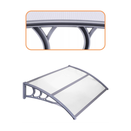 Copertina protectie usa si fereastra, policarbonat cu protectie UV, 120 x 80 cm, gri transparent [5]