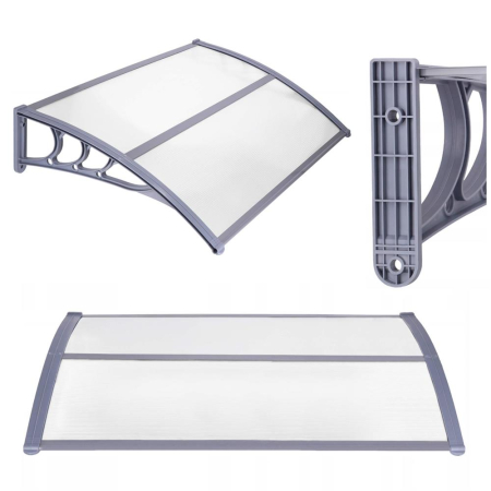 Copertina protectie usa si fereastra, policarbonat cu protectie UV, 120 x 80 cm, gri transparent [3]