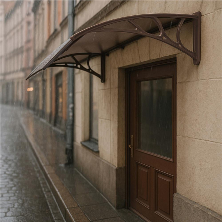 Copertina protectie usa si fereastra, policarbonat cu protectie UV, 120 x 80 cm, maro transparent [10]