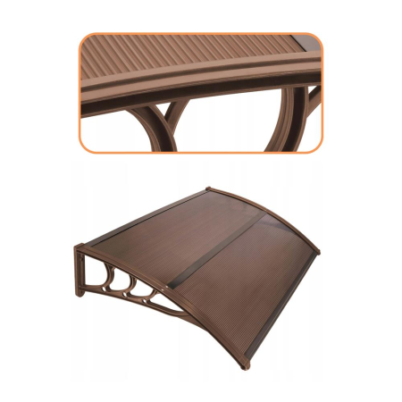 Copertina protectie usa si fereastra, policarbonat cu protectie UV, 120 x 80 cm, maro transparent [2]
