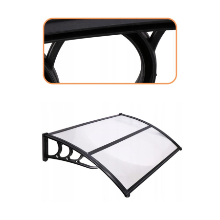 Copertina protectie usa si fereastra, policarbonat cu protectie UV, 120 x 80 cm, negru transparent [7]