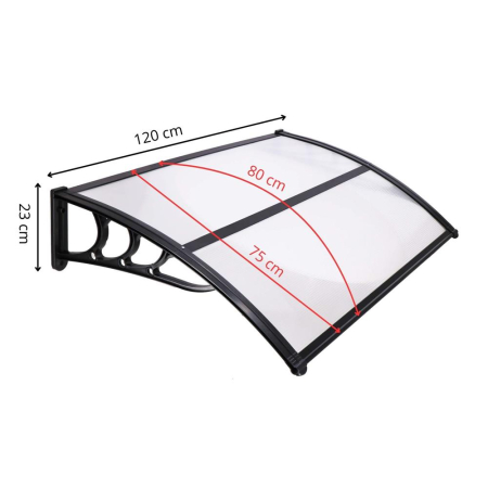 Copertina protectie usa si fereastra, policarbonat cu protectie UV, 120 x 80 cm, negru transparent [16]