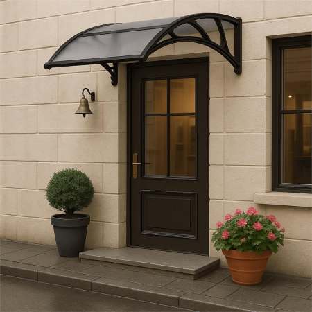 Copertina protectie usa si fereastra, policarbonat cu protectie UV, 120 x 80 cm, negru transparent [3]