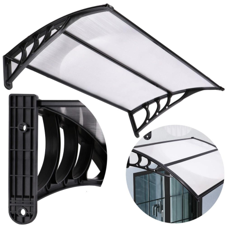 Copertina protectie usa si fereastra, policarbonat cu protectie UV, 120 x 80 cm, negru transparent [4]