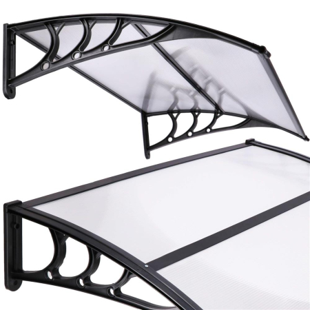 Copertina protectie usa si fereastra, policarbonat cu protectie UV, 120 x 80 cm, negru transparent [2]