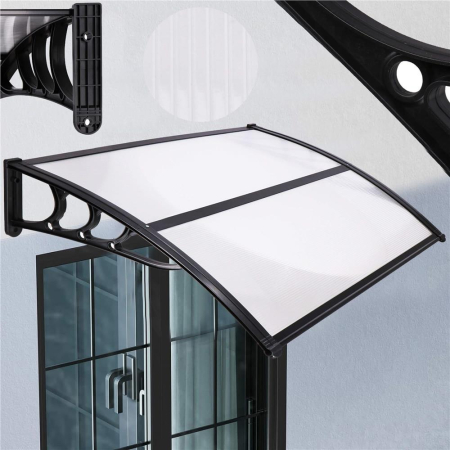 Copertina protectie usa si fereastra, policarbonat cu protectie UV, 120 x 80 cm, negru transparent [8]