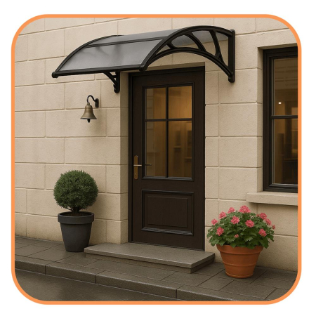 Copertina protectie usa si fereastra, policarbonat cu protectie UV, 120 x 80 cm, negru transparent [5]