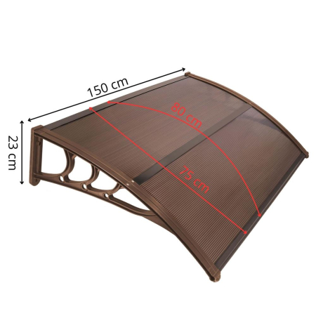 Copertina protectie usa si fereastra, policarbonat cu protectie UV, 150 x 80 cm, maro transparent [1]