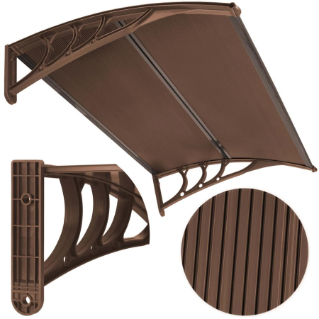 Copertina protectie usa si fereastra, policarbonat cu protectie UV, 150 x 80 cm, maro transparent [5]