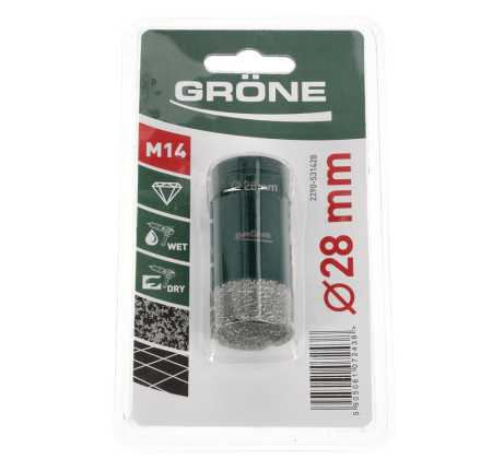 Coroana diamantata Gröne din gresie, Ø 28 mm, maner M14, pachet tubular [2]