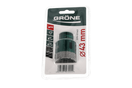 Unelte de vopsit si tencuit - Coroana diamantata Gröne din gresie, Ø 43 mm, maner M14, pachet tubular