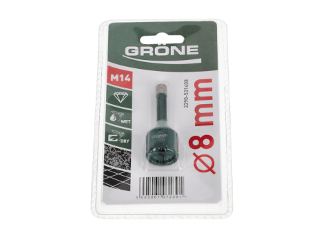 Coroana diamantata Gröne din gresie, Ø 8 mm, maner M14, pachet tubular [2]