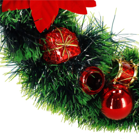 Coronita pentru Craciun, 35 cm, din brad artificial, cu decoratiuni, verde [6]
