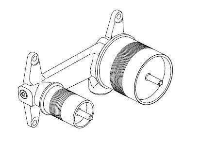 Corp incastrat baterie lavoar Ideal Standard A5948NU, 1/2'', pentru baterii de lavoar, montaj pe perete, incastrat, monocomanda, alama [2]
