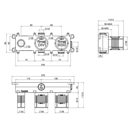 Corp încastrat FIMA Carlo Frattini, FimaShowerBox [1]