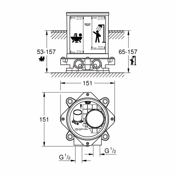 Corp incastrat Grohe pentru baterii/pipe de cada [1]