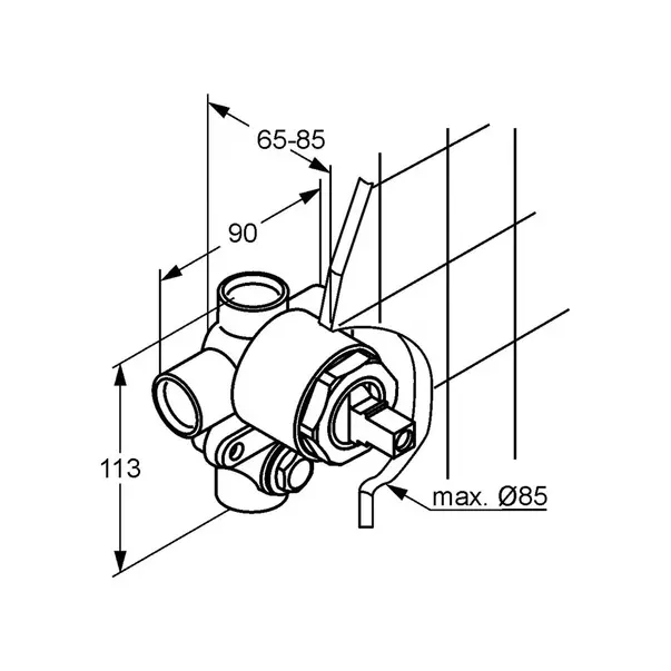 Corp incastrat pentru baterie cada - dus Kludi [1]