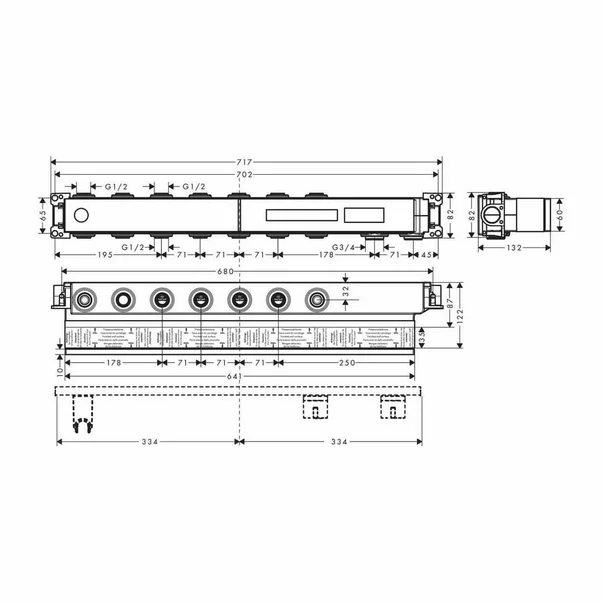 Corp incastrat pentru baterie Hansgrohe RainSelect cu 5 functii [1]