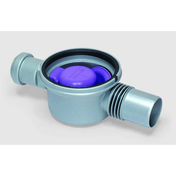 Scurgeri, sifoane, racorduri sanitare - Corp sifon de pardoseala Kessel Superflat de trecere, intrare laterala 4 cm