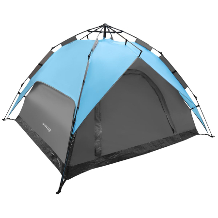 Corturi & articole camping - Cort camping 3 persoane, automat cu sistem pop-up, 2 intrari, 2000 mm, 210x180x140 cm, albastru