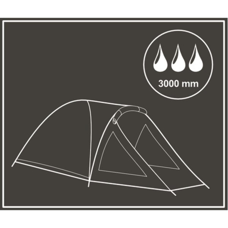 Cort camping 4 persoane cu antreu, protectie UV, impermeabil 3000 mm, 330x250x105 cm, gri [15]