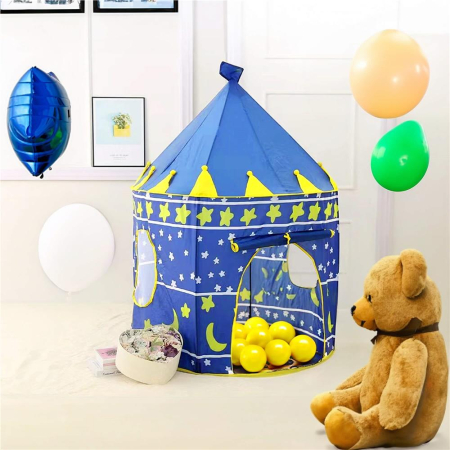 Cort Castel de joaca pentru copii, pliabil, 100x140 cm, albastru [6]