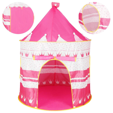 Cort Castel de joaca pentru copii, pliabil, 100x140 cm, roz [15]