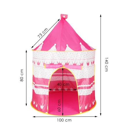 Cort Castel de joaca pentru copii, pliabil, 100x140 cm, roz [16]