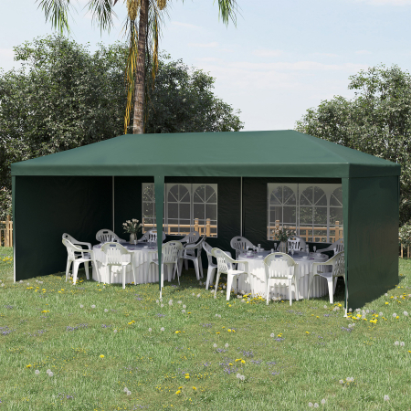  Cort de Gradina cu Orificii de Drenaj, Pereti Detasabili si Ferestre, 6x3 m, Verde [1]