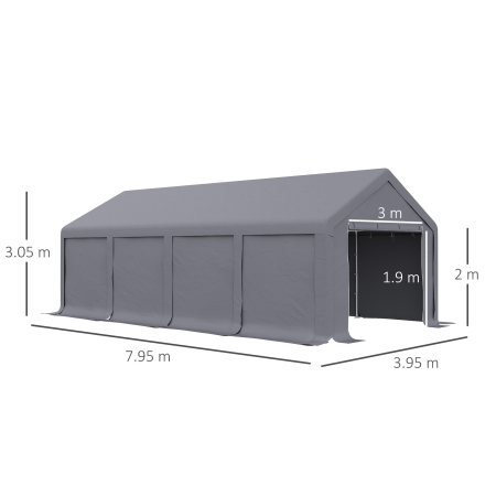  Cort de petrecere 4 x 8 m pentru exterior, Cort pavilion , Gri inchis [2]