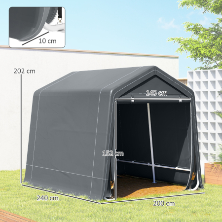  Cort Garaj 240×200×202 cm - Exterior pentru Biciclete & Moto [2]