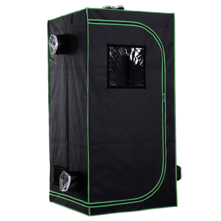 Prelate, pavilioane, umbrele terasa -  Cort Hidroponic din Oxford 600D cu 5 Orificii de Ventilatie Reglabile si Fereastra, 80x80x160 cm, Negru