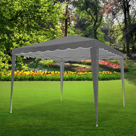 Cort pavilion de gradina pliabil automat pop-up, impermeabil, cu protectie UV, 300x300cm, gri [6]
