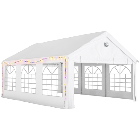 Gradina & balcon -  Cort pentru Petreceri 4x6 m cu Ferestre si 4 Pereti Laterali Demontabili, din Otel si PE, Alb