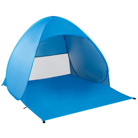 Corturi & articole camping - Cort plaja autoexpansibil pop-up plasa ventilatie protectie uv, 160x140x115 cm, compact, albastru