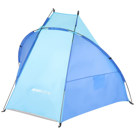 Cort plaja pentru 2 persoane, cu protectie UV si podea izolanta, 200x100x105 cm, albastru [2]