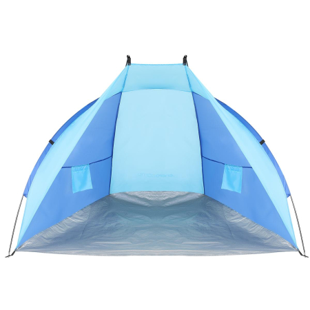 Corturi & articole camping - Cort plaja pentru 2 persoane, cu protectie UV si podea izolanta, 200x100x105 cm, albastru
