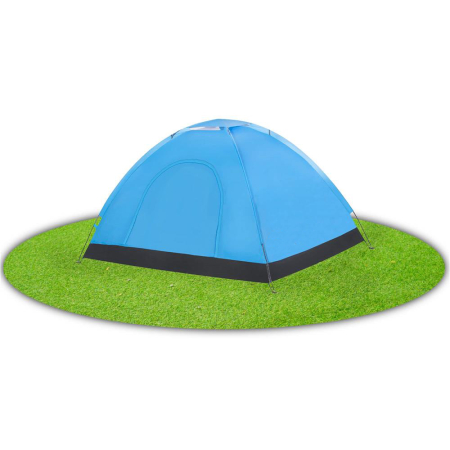 Cort camping 2 persoane impermeabil protectie uv poliester, 200x150x110 cm, compact, albastru [5]