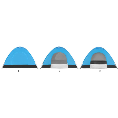 Cort camping 2 persoane impermeabil protectie uv poliester, 200x150x110 cm, compact, albastru [9]