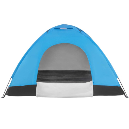 Cort camping 2 persoane impermeabil protectie uv poliester, 200x150x110 cm, compact, albastru [8]