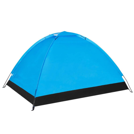 Cort camping 2 persoane impermeabil protectie uv poliester, 200x150x110 cm, compact, albastru [10]
