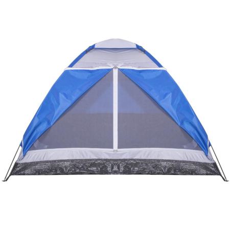 Cort camping 4 persoane impermeabil terasa protectie uv, 210x240x130 cm, ventilatie, gri albastru [6]