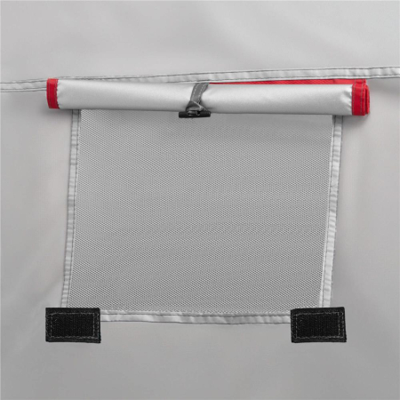 Cort camping 4 persoane impermeabil terasa protectie uv, 200x350x135 cm, ventilatie, gri [8]