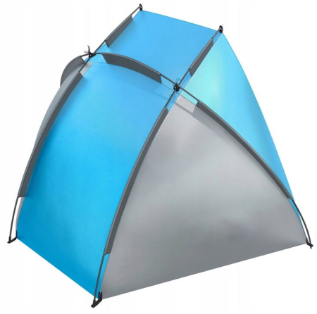 Cort plaja picnic deschis protectie uv fibra sticla, 220x115x120 cm, spatios, albastru gri [4]
