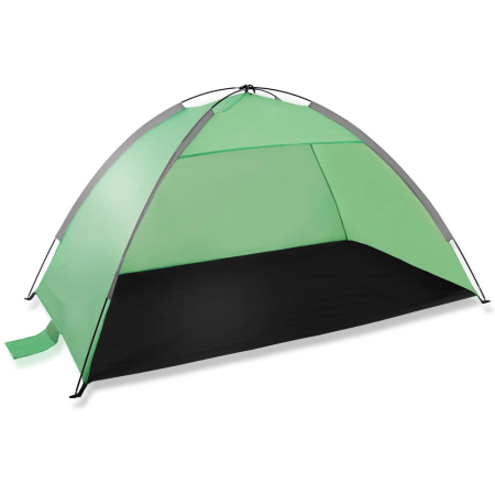 Corturi & articole camping - Cort plaja xxl semi-inchis protectie uv podea izolanta, 210x120x112 cm, spatios, verde