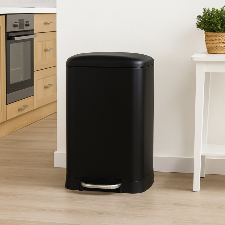 Cos de gunoi cu pedala 5Five Ariane, otel inoxidabil, 30 litri, 34x31x61 cm, negru [3]