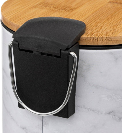 Cos de gunoi cu pedala 5Five Lea cu inchidere soft-close, PP si otel, 17x25 cm, alb [3]