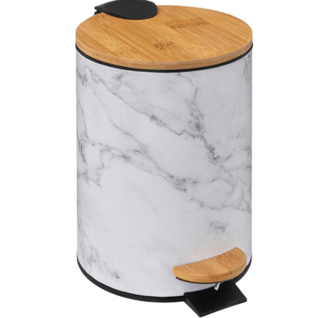 Cosuri de gunoi - Cos de gunoi cu pedala 5Five Lea cu inchidere soft-close, PP si otel, 17x25 cm, alb