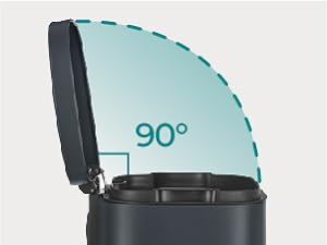 Cos de gunoi din otel cu pedala, galeata interioara plastic, capac inchidere lenta, 30L, 35x30x63cm, gri inchis [8]