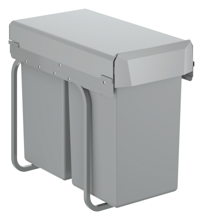 Cos de gunoi Grohe 40855000, 30 l, 300 mm, 255 mm, 450 mm, 410 mm, 400 mm, 2 compartimente, sub chiuveta, Gri [3]